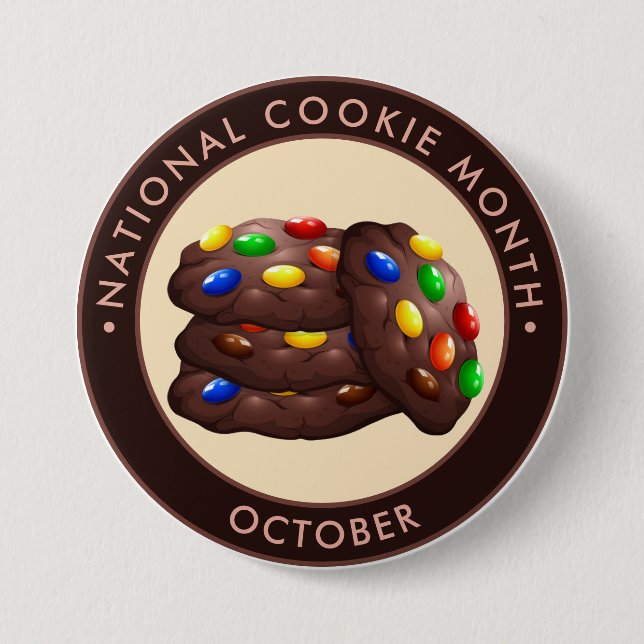 National Cookie Month, chocolate cookies candy 7.5 Cm Round Badge (Front)