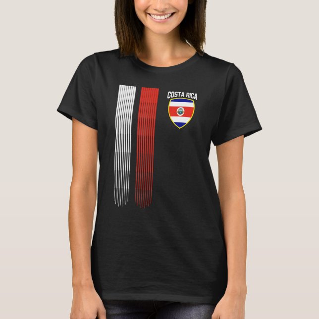 National Costa Rica Flag Rican Football Fan Soccer T-Shirt (Front)