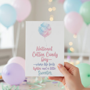 National Cotton Candy Day Thank You Card