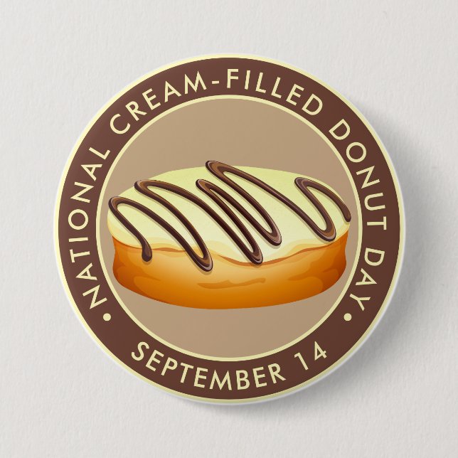 National Cream-Filled Doughnut Day 7.5 Cm Round Badge (Front)