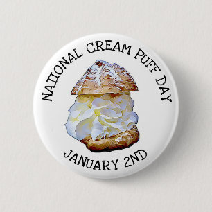 National Cream Puff Day January 2nd Button