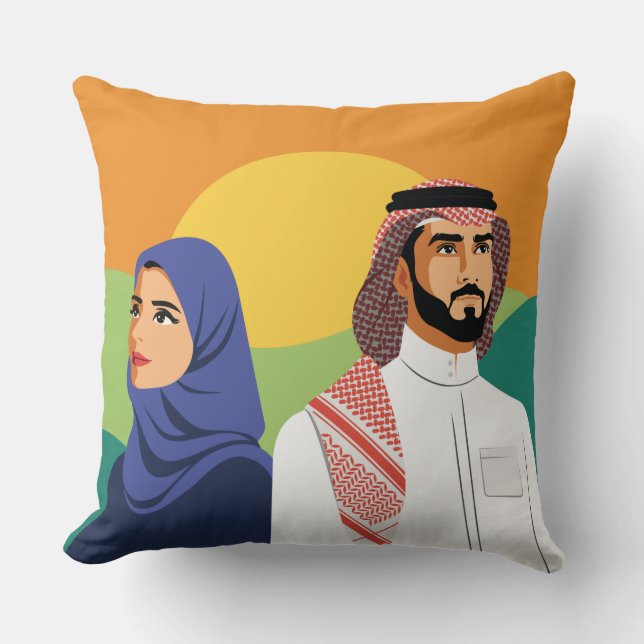 National Day 92 of Saudi Arabia 07 Throw Pillow (Front)