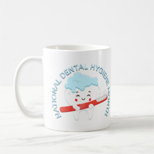 National Dental Hygiene Month Happy Tooth Coffee Mug