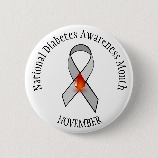 National Diabetes Month November Awareness Button (Front)