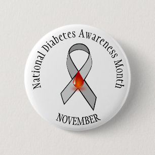 National Diabetes Month November Awareness Button
