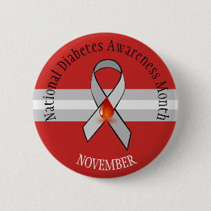 National Diabetes Month November Awareness Button