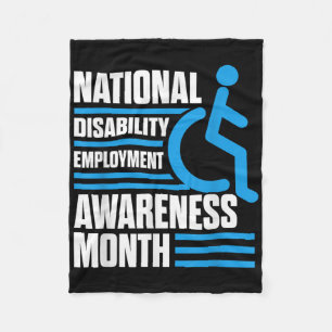 National Disability Employment Awareness Month Pri Fleece Blanket