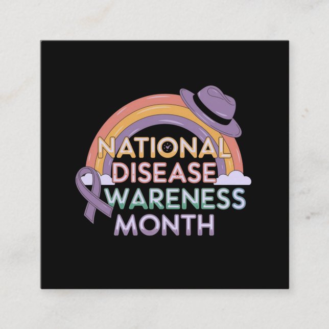 National Disease Awareness Month Stand Together Square Business Card (Front)