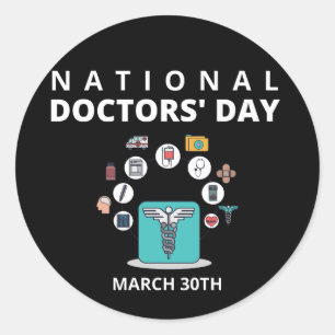 National Doctors' Day Classic Round Sticker