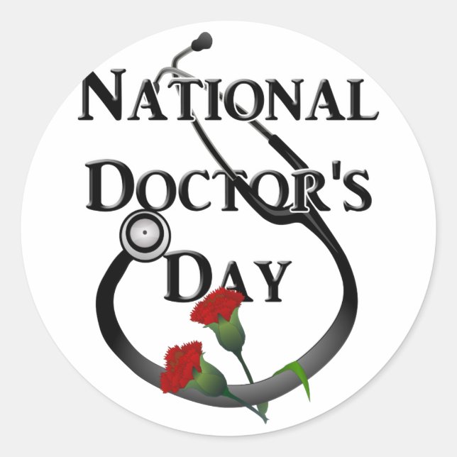 National  Doctor's Day Classic Round Sticker (Front)