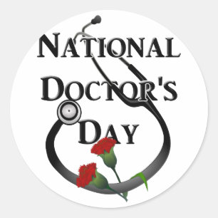 National  Doctor's Day Classic Round Sticker