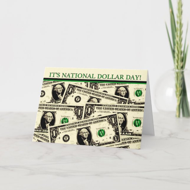National Dollar Day Happy Birthday Card (Front)