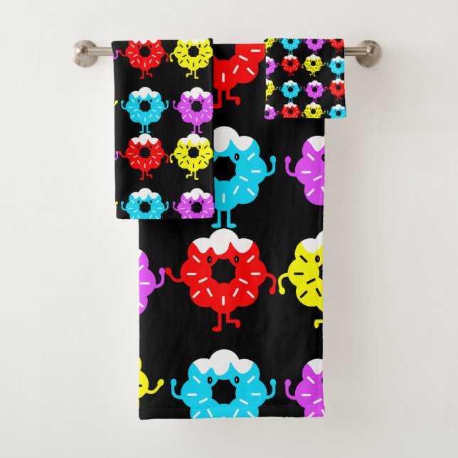 National Doughnut Day Doughnuts Bath Towel Set (Insitu)
