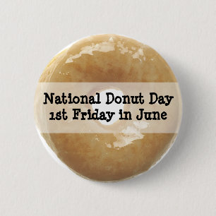 National Doughnut Day June Food Holidays Button