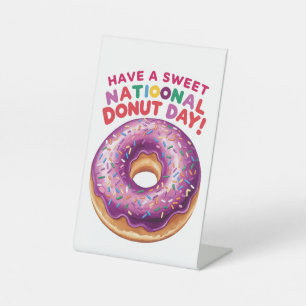 National Doughnut Day Pedestal Sign