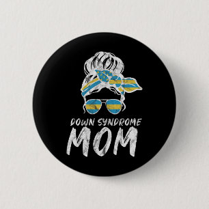 National Down Syndrome Awareness Month Messy Bun M 6 Cm Round Badge