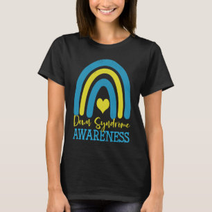 National Down Syndrome Awareness Month Retro Rainb T-Shirt
