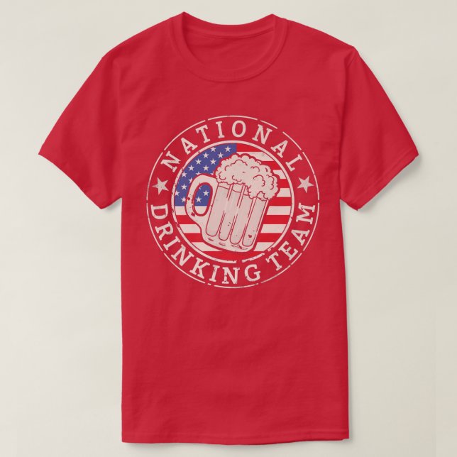 National Drinking Team Funny Quote Beer Mug USA Fl T-Shirt (Design Front)