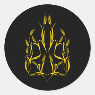 National Emblem Ukraine - State Coat Arms Ears Of  Classic Round Sticker
