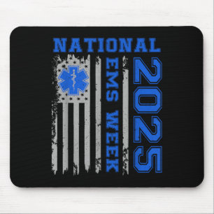 National Ems Week 2025 Usa Flag Emergency Medical Mouse Mat