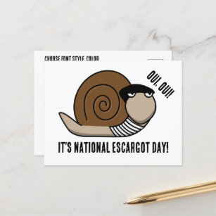 National Escargot Day Postcard