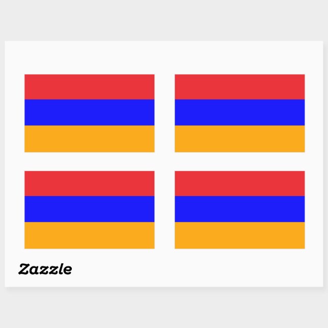 National Flag of Armenia Rectangular Sticker (Sheet)
