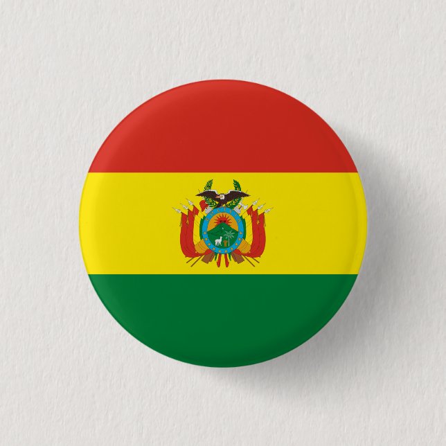 National flag of Bolivia 3 Cm Round Badge (Front)