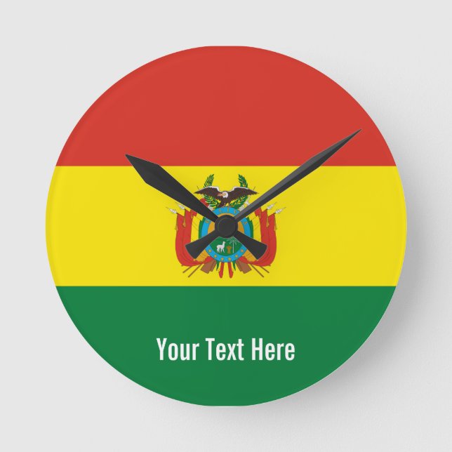 National flag of Bolivia Round Clock (Front)