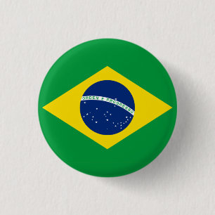 National flag of Brazil 3 Cm Round Badge