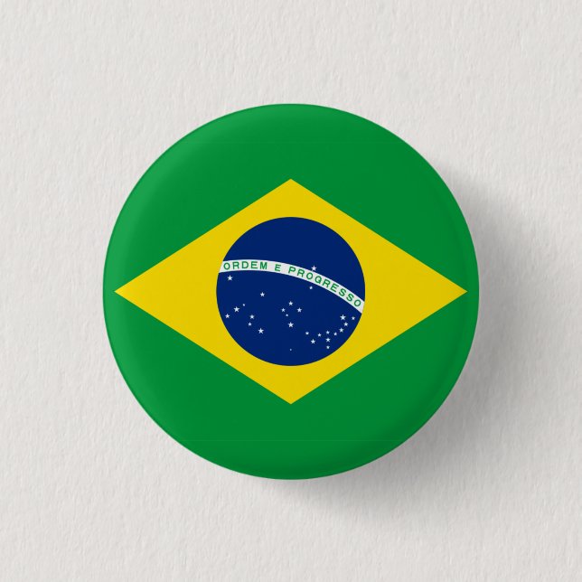 National flag of Brazil 3 Cm Round Badge (Front)