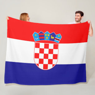 National flag of Croatia Zastava Hrvatske large Fleece Blanket