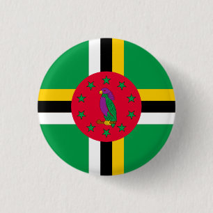 National flag of Dominica 3 Cm Round Badge