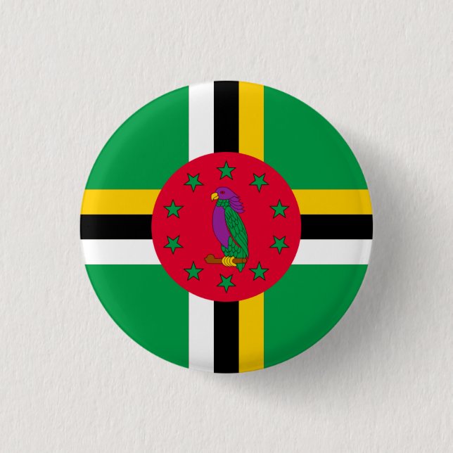 National flag of Dominica 3 Cm Round Badge (Front)