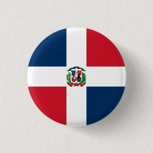 National flag of Dominica Republic 3 Cm Round Badge