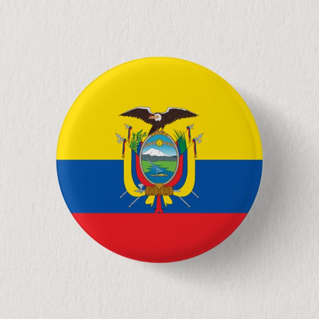 National flag of Ecuador 3 Cm Round Badge (Front)