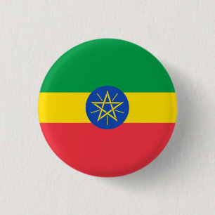National Flag of Ethiopia 3 Cm Round Badge