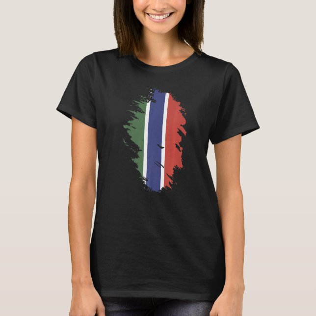 National Flag of Gambia souvenir  for men women  1 T-Shirt (Front)