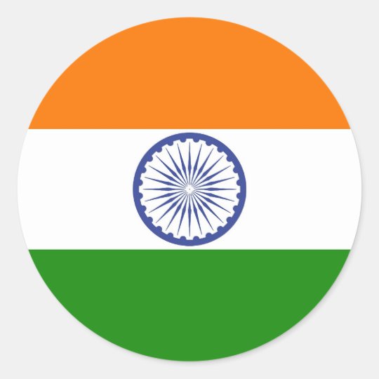 National Flag of India Ashoka Chakra Classic Round Sticker Zazzle.co.uk