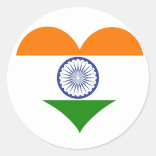 National Flag of India Ashoka Chakra Classic Round Sticker