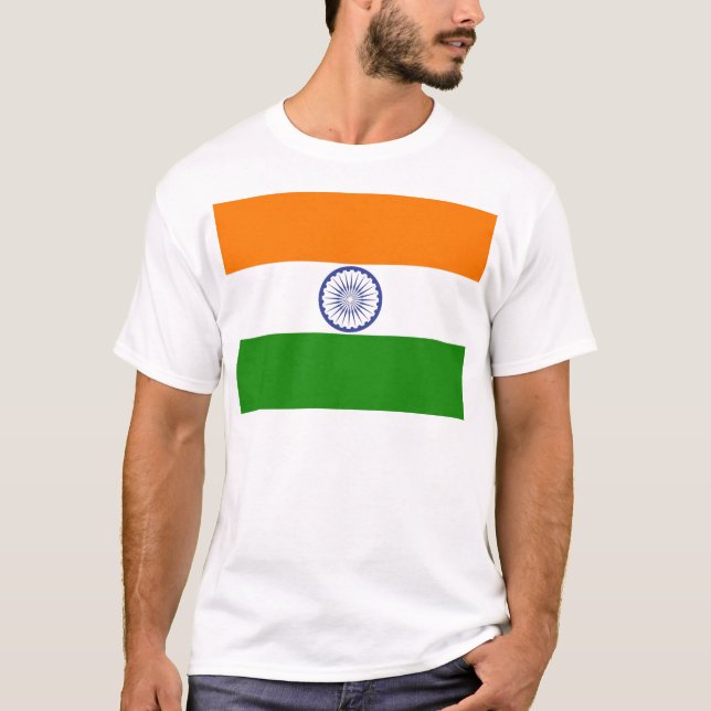 National Flag of India Ashoka Chakra T-Shirt (Front)
