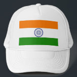 National Flag of India Ashoka Chakra Trucker Hat<br><div class="desc">The National Flag of India is a horizontal rectangular tricolour of India saffron,  white and India green; with the Ashoka Chakra,  a 24-spoke wheel,  in navy blue at its center. Chakra,  patriotic,  india gift,  souvenir,  sports fan #india #indian #asia,  #mumbai #ashokachakra</div>
