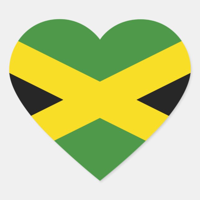National flag of Jamaica Heart Sticker (Front)