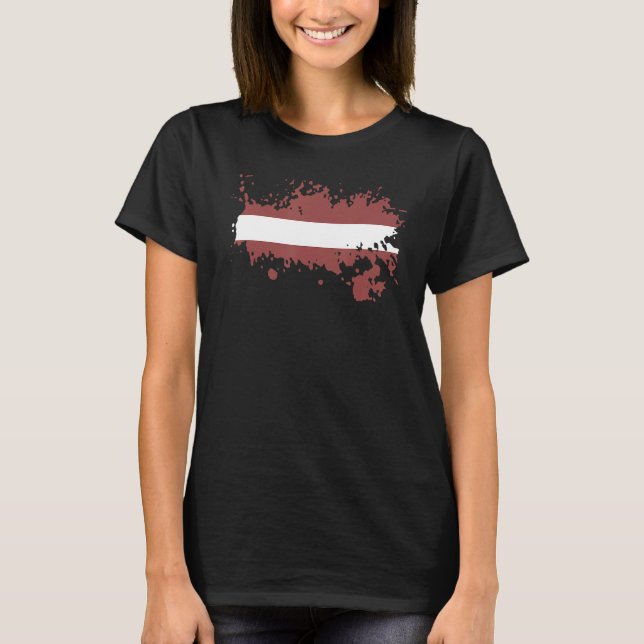 National Flag of Latvia souvenir  for men women 1 T-Shirt (Front)