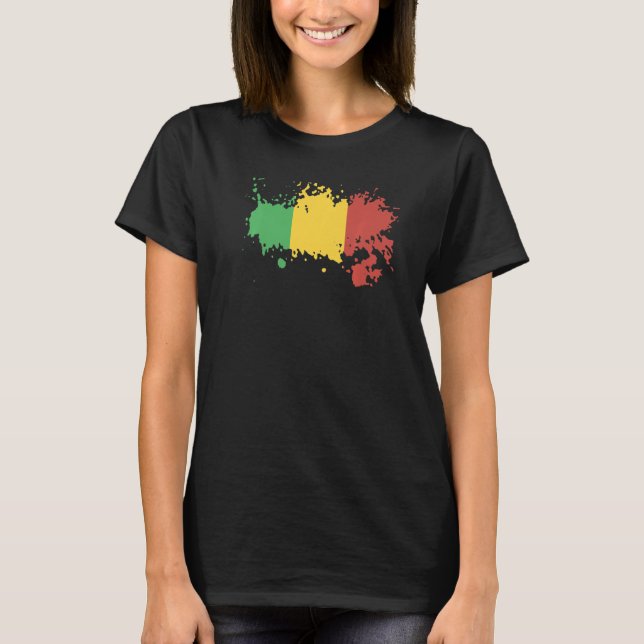 National Flag of Mali souvenir  for men women T-Shirt (Front)