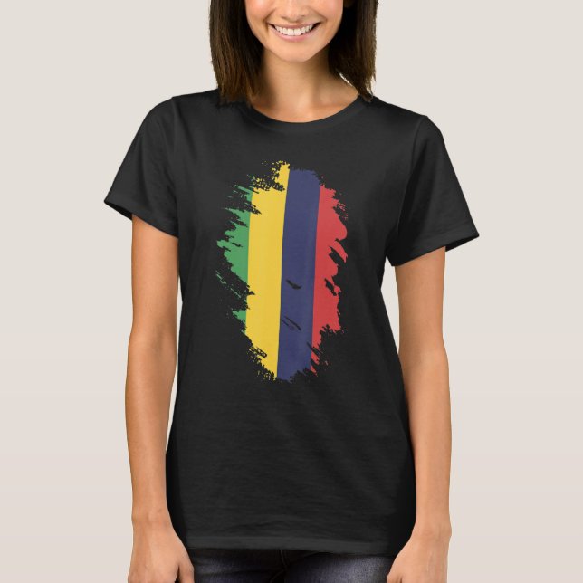 National Flag of Mauritius souvenir  for men women T-Shirt (Front)