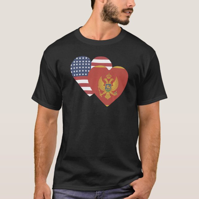 National Flag of Montenegro souvenir  for men wome T-Shirt (Front)