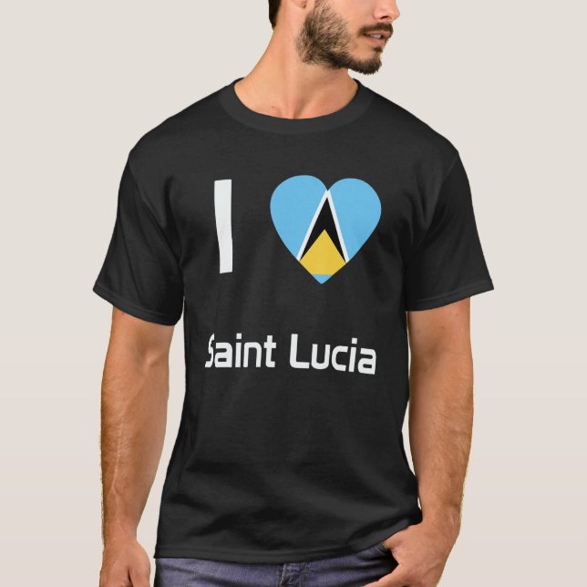 National Flag of Saint Lucia souvenir   for men wo T-Shirt (Front)