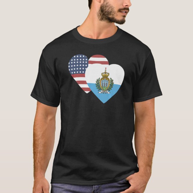 National Flag of San Marino souvenir  for men wome T-Shirt (Front)