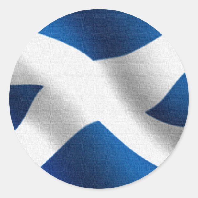 National Flag of Scotland & St Andrew Patriotic Classic Round Sticker (Front)