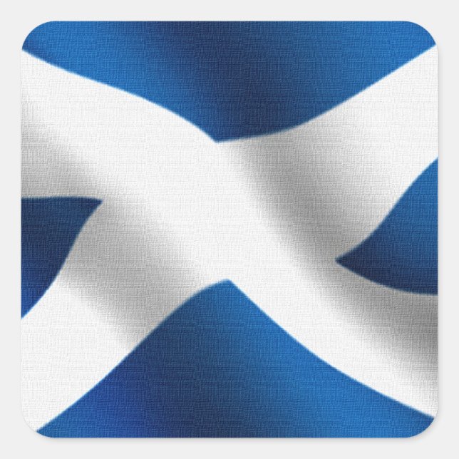 National Flag of Scotland & St Andrew Patriotic Square Sticker (Front)